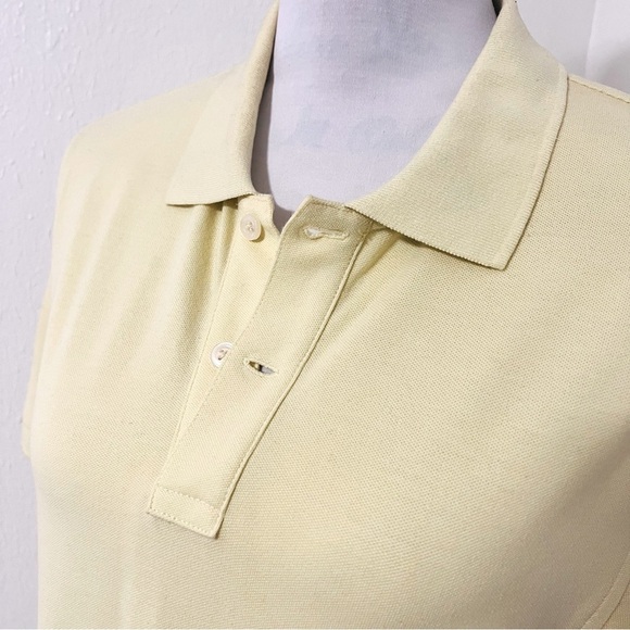 J Crew Factory Men’s Polo Shirt Medium Flex Pique Yellow Cotton Split Hem EUC - Picture 3 of 9